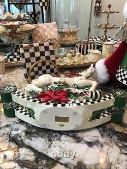 Rare Nib Mackenzie-childs Large Rocking Horse Courtly Check Christmas Figurine