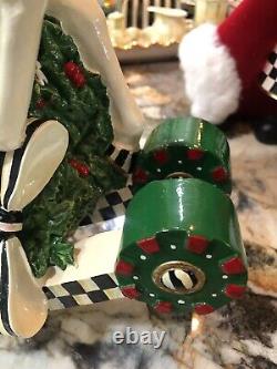 Rare Nib Mackenzie-childs Large Rocking Horse Courtly Check Christmas Figurine