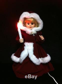 Rare TELCO ANIMATED VICTORIAN LADY Christmas Motionette Illuminated Figure Santa