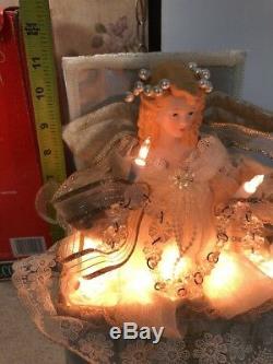 Rare TELCO Motionette ANGEL Treasure Chest CHRISTMAS LIGHTED ANIMATED Porcelain