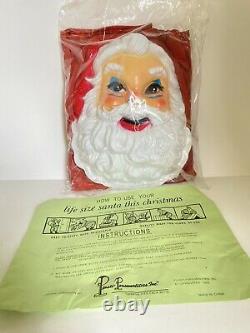 Rare VNT 5ft 1958 Santa Claus Plastic Face Christmas Stuffed Plush Decoration