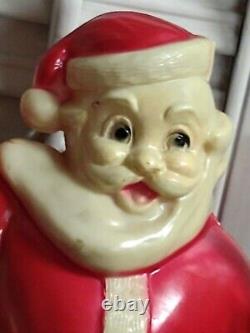 Rare Vintage Hard Plastic Santa Riding a Reindeer Light / Christmas Season