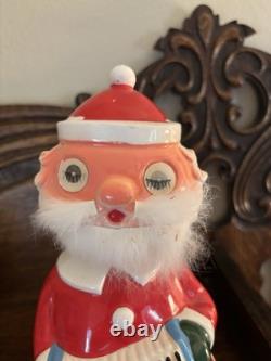 Rare Vintage Midcentury Bobble Head Santa Claus? Decanter With Googly Eyes