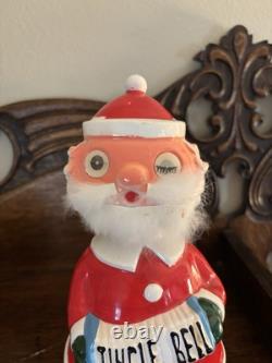 Rare Vintage Midcentury Bobble Head Santa Claus? Decanter With Googly Eyes