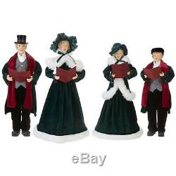 Raz Imports Charles Dickens Carolers Set of 4 16 to 18 Christmas Green Red 784