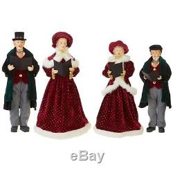 Raz Imports Charles Dickens Carolers Set of 4 16 to 18 Christmas Red