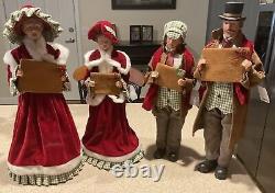 Raz Imports Set of 4 Collectible Christmas Carolers Figurines 16-18 Tall NWTs