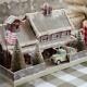 Red American Farm Farmhouse With Pickup Truck Christmas Village House