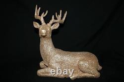 Reindeer Statue Deer Statue New Set/2 Gold Glitter Christmas 18.5 Raz Imports