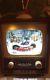 Retro Tv Television With Train Animated, Lighted Music Box Plays 8 Christmas Songs