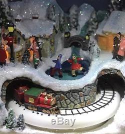 Retro TV Television with Train Animated, Lighted Music Box plays 8 Christmas Songs
