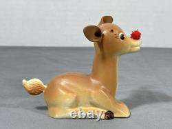 Rudolph Red Nose Reindeer Flashlight Vintage 1939 with Box, Non-Working READ