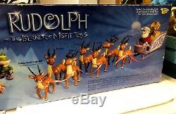 Rudolph Santa's Sleigh & Reindeer Team Island Misfit Toys Memory Lane New Sealed