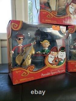 Rudolph the Red Nosed Reindeer Memory Lane Elves Musician Figures RARE Christmas