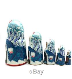 Russian Fairy Tale Nesting DOLL Hand Carved Hand Painted