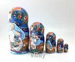 Russian Nesting Doll In Love Hand Painted Signed by artist ArtWork