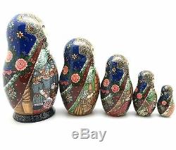 Russian Nesting Doll SLEEPING BEAUTY Hand Painted Signed by artist
