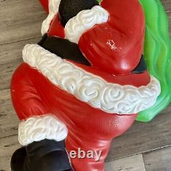 SANTA Climbing Hanging Blow Mold Christmas 38 Tall Grand Ventures Vintage RARE