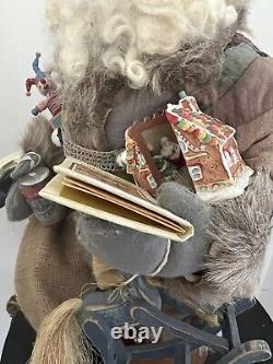 SANTA Father Christmas Vintage Made WithAntique & Vintage Items Artist Signed 22