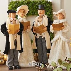 SET of 4 VICTORIAN CAROLERS Family Elegant Fabric 18.5 Christmas Raz 3700781