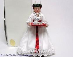 Simpich Character Doll 1995 Santa Lucia Scandinavian Candle Girl With Tea & Tray