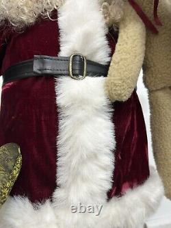 Santa Claus 36 Mark Roberts, Large Self Standing, WithJester Puppet, Teddy Bear