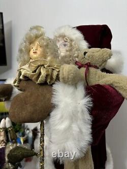 Santa Claus 36 Mark Roberts, Large Self Standing, WithJester Puppet, Teddy Bear