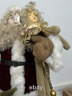 Santa Claus 36 Mark Roberts, Large Self Standing, WithJester Puppet, Teddy Bear