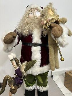 Santa Claus 36 Mark Roberts, Large Self Standing, WithJester Puppet, Teddy Bear