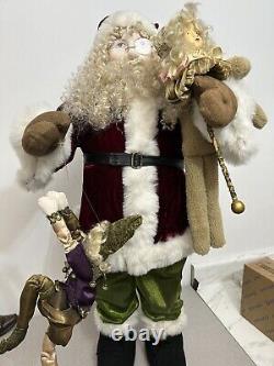 Santa Claus 36 Mark Roberts, Large Self Standing, WithJester Puppet, Teddy Bear