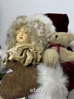 Santa Claus 36 Mark Roberts, Large Self Standing, WithJester Puppet, Teddy Bear