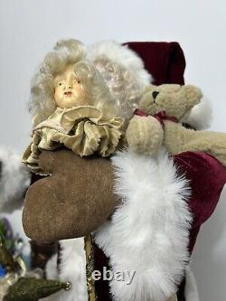 Santa Claus 36 Mark Roberts, Large Self Standing, WithJester Puppet, Teddy Bear