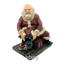 Santa Putting On Shoes Smiling Statue Hand Sculpted Signed CAWW Studio Christmas