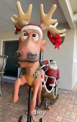 Santa, Sleigh and Reindeer Yard Display