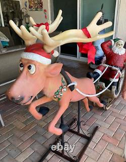 Santa, Sleigh and Reindeer Yard Display
