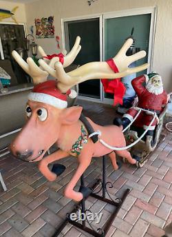 Santa, Sleigh and Reindeer Yard Display