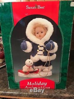Santa's Best Animated Baby Girl Doll Christmas Figures No Longer Made, Rare