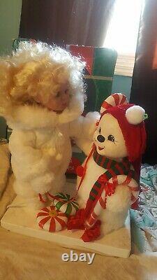 Santa's Best Animated Baby Snowgirl And Her Snowman Christmas Figure