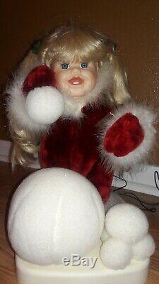 Santa's Best Animated Baby Snowgirl Doll Christmas Figure Rare