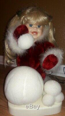 Santa's Best Animated Baby Snowgirl Doll Christmas Figure Rare