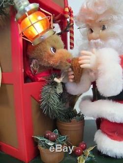 Santa's Best Dasher's Diner Animated Vintage Christmas Motion Santa Reindeer