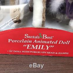 Santa's Best Emily Animated Girl Petting Deer Motionette New Old Stock 1999