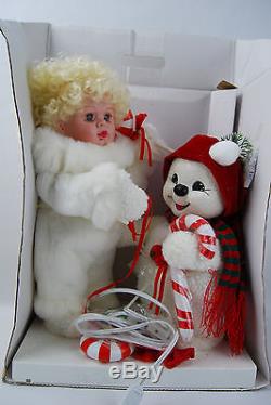 Santa's Best Holiday Animated Baby Girl with Snowman NIB