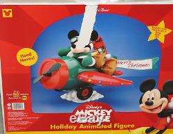 Santa's Best Mickey Mouse With AIRPLANE CHRISTMAS ANIMATION MIB