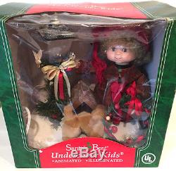 Santa's Best Undercover Kids Animated Doll with Dog & Working Street Light 1995