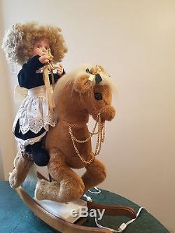 Santas Best Animated Christmas Holiday Girl On Rocking Horse Motionette