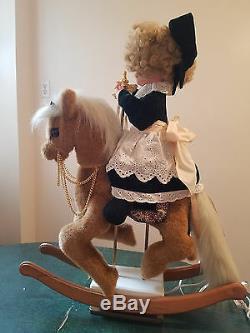 Santas Best Animated Christmas Holiday Girl On Rocking Horse Motionette