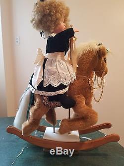 Santas Best Animated Christmas Holiday Girl On Rocking Horse Motionette