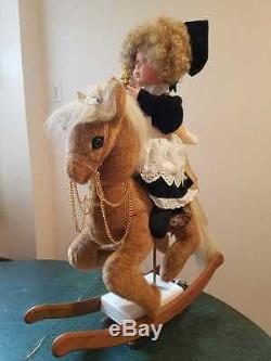 Santas Best Animated Christmas Holiday Girl On Rocking Horse Motionette