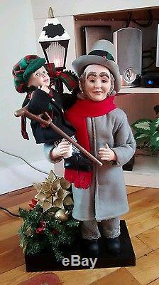 Scrooge BOB Cratchit & TINY Tim Animated Lighted Vintage 1993 Holiday Creation